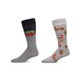 thumbnail image 2 of MeMoi 2 Pair Men's Rayon Blend "Holiday Animals" Christmas Novelty Crew Socks - Mens - Male, 10-13, Taupe, 2 of 11