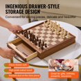 thumbnail image 3 of Juego de ajedrez VEVOR 2 en 1 de madera maciza con almacenamiento, 3 of 9