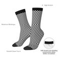 thumbnail image 6 of Women'S Novelty Funny Crew Socks Men'S Black Checkered Design Socks, 6 of 7