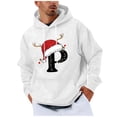 thumbnail image 2 of Yteetum Men's Oversized Christmas Hoodies Christmas Letter Print Drawstring Pullover Hooded Sweatshirts Mens Casual Christmas Graphic Print Loose Long Sleeve Hoodies Xmas Holiday Hooded Sweatshirt, 2 of 5