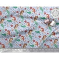thumbnail image 2 of Soimoi Japan Crepe Satin Fabric Mermaid & Starfish Ocean Print Fabric by The Yard 42 Inch Wide, 2 of 3