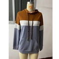 thumbnail image 3 of Womens Pullover Long Sleeve Hoodies Color Block Shirt Casual Loose Pullover Hooded Sweatshirt, 3 of 3