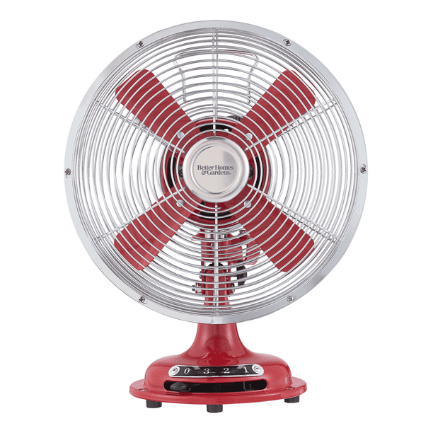Better Homes & Gardens 8'' Retro 3Speed Metal Table Fan, Red Walmart