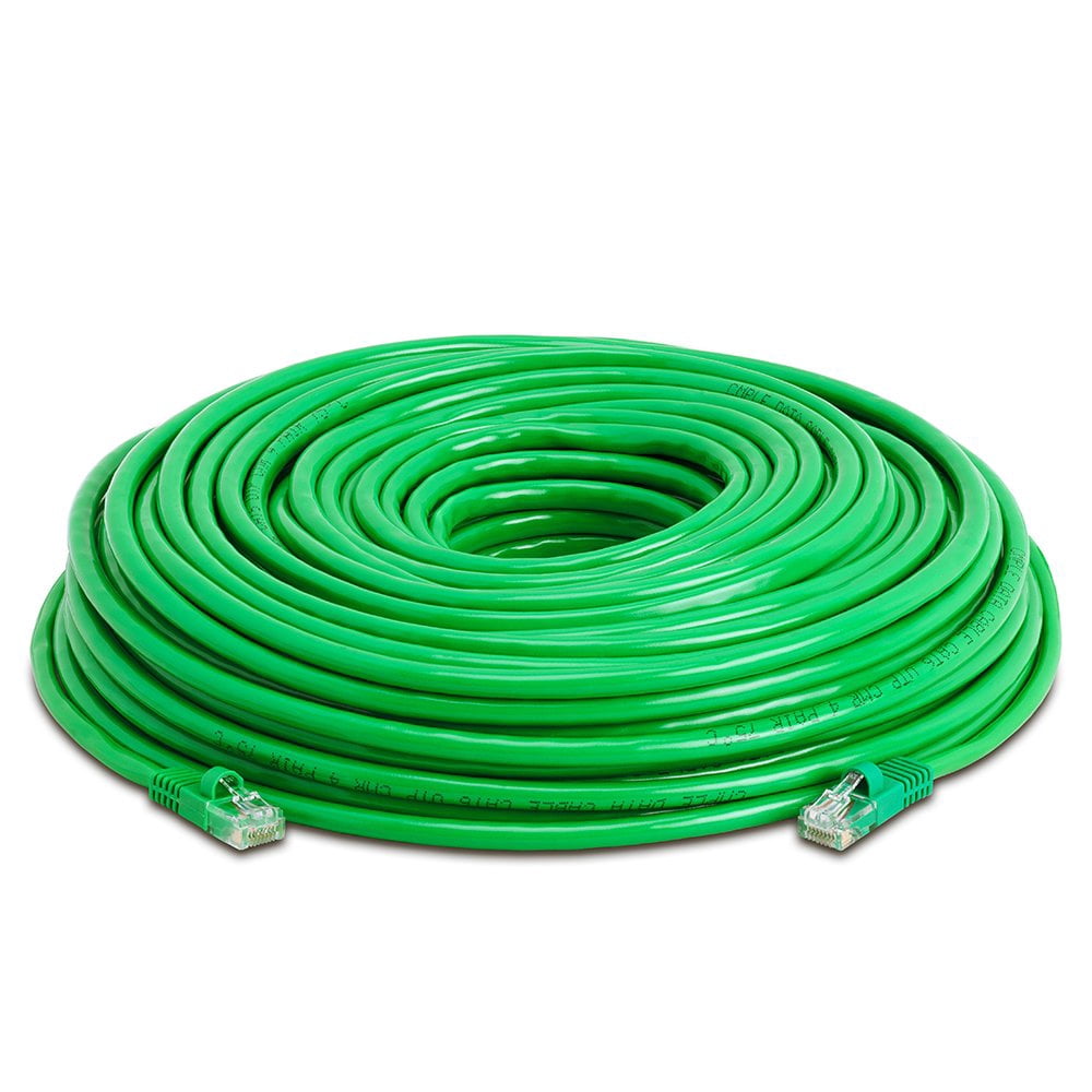 Cmple - Cat5e Ethernet Cable 150 ft, 350 MHz UTP Cat 5e Ethernet Patch Cable, 1Gbps Network Lan Cables, RJ45 Connectors, Compatible with Laptop, Modem, Router - Green