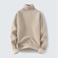 thumbnail image 3 of Gibobby Suéter ligero hombre Suéter de cuello alto para hombre, estilo informal, de punto trenzado, para hombre(Blanco,XG), 3 of 5