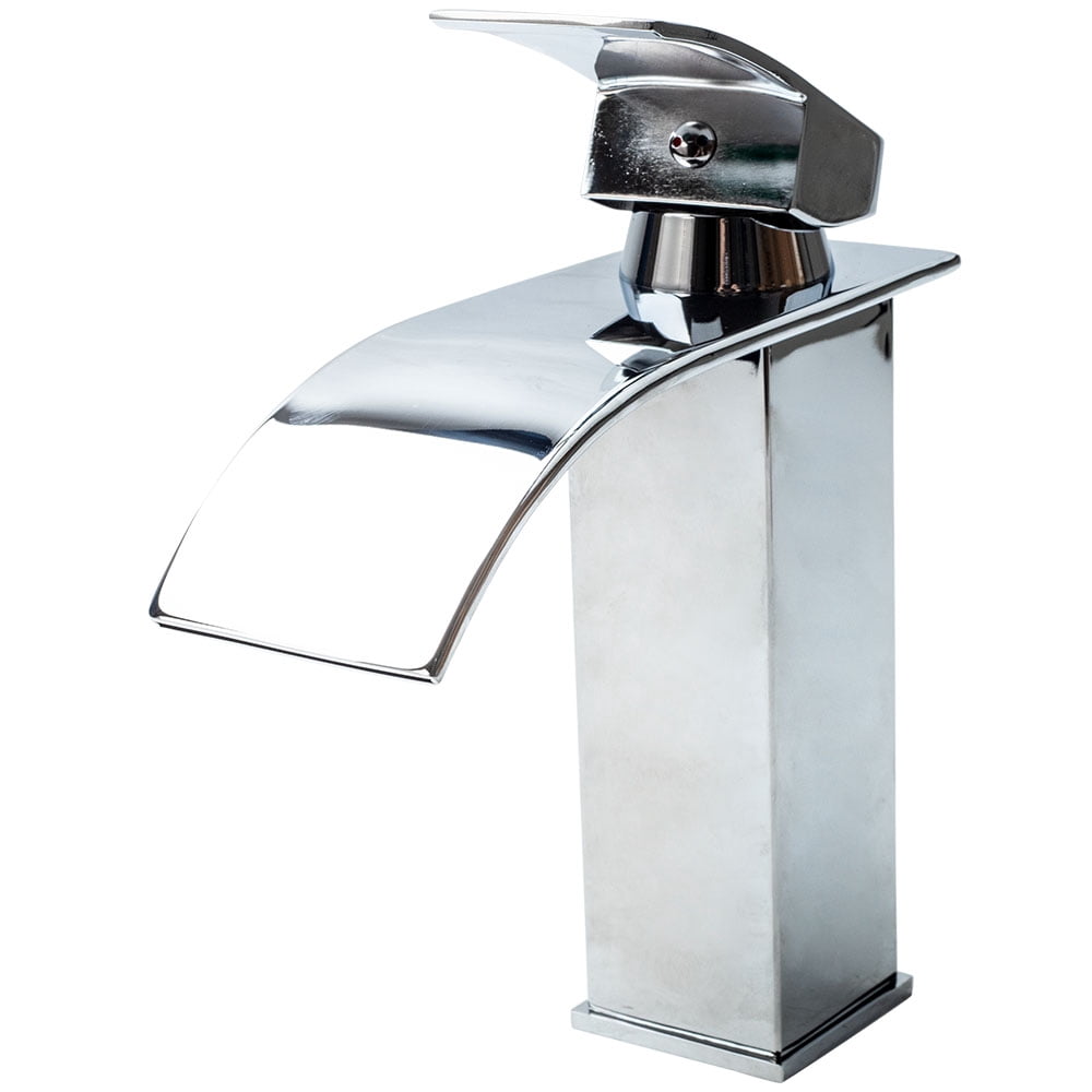 BFO Bathroom Waterfall Basin Sink Faucet Brushed Nickel Mixer Tap with Cover Plate