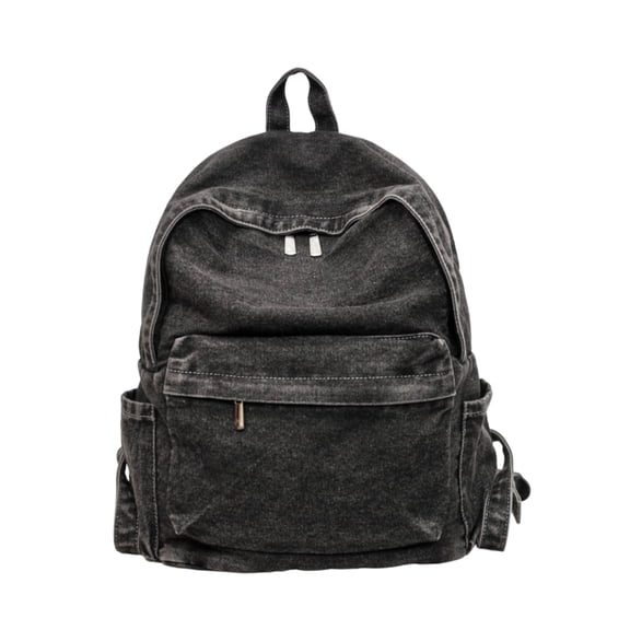 Medium Denim Backpack Casual Lightweight Travel Daypack with Multiple Pockets and Adjustable Shoulder Straps for Everyday Use