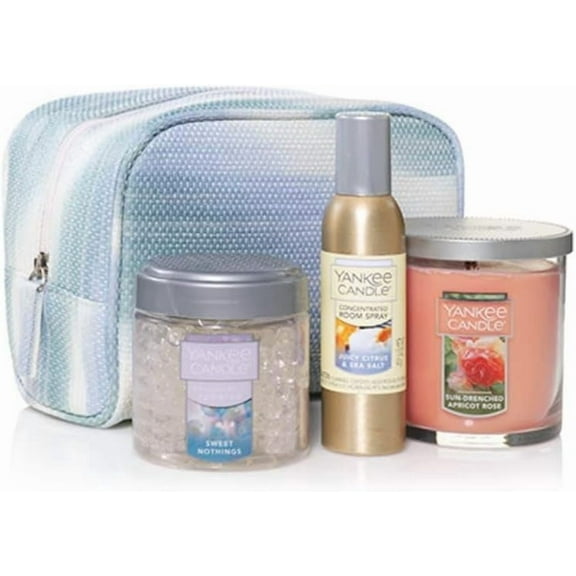 Yankee Candle Mother's Day Ombre Clutch Gift Set with a Sun-Drenched Apricot Rose Tumbler, Juicy Citrus & Sea Salt Room Spray, and a Sweet Nothings Fragrance Beads