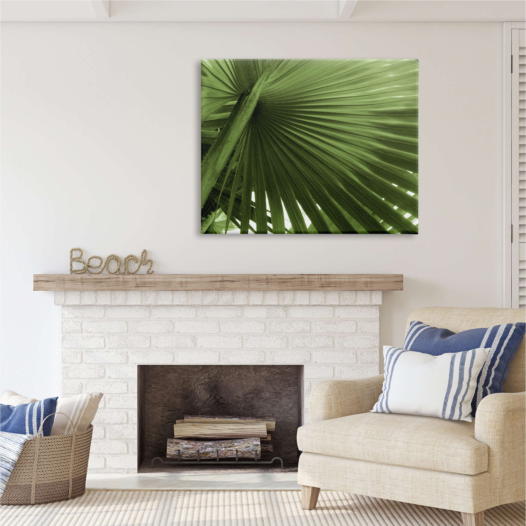 Stupell Industries Green Tropical Leaf Botanical & Floral Photography Gallery Wrapped Canvas Print Wall Art, 48 x 36