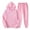 Pink, variant on Women's 2 Piece Outfits Long Sleeve Pullover Sweatshirt Jogger Pants Casual Hooded Crop Top Sets Sweatsuit