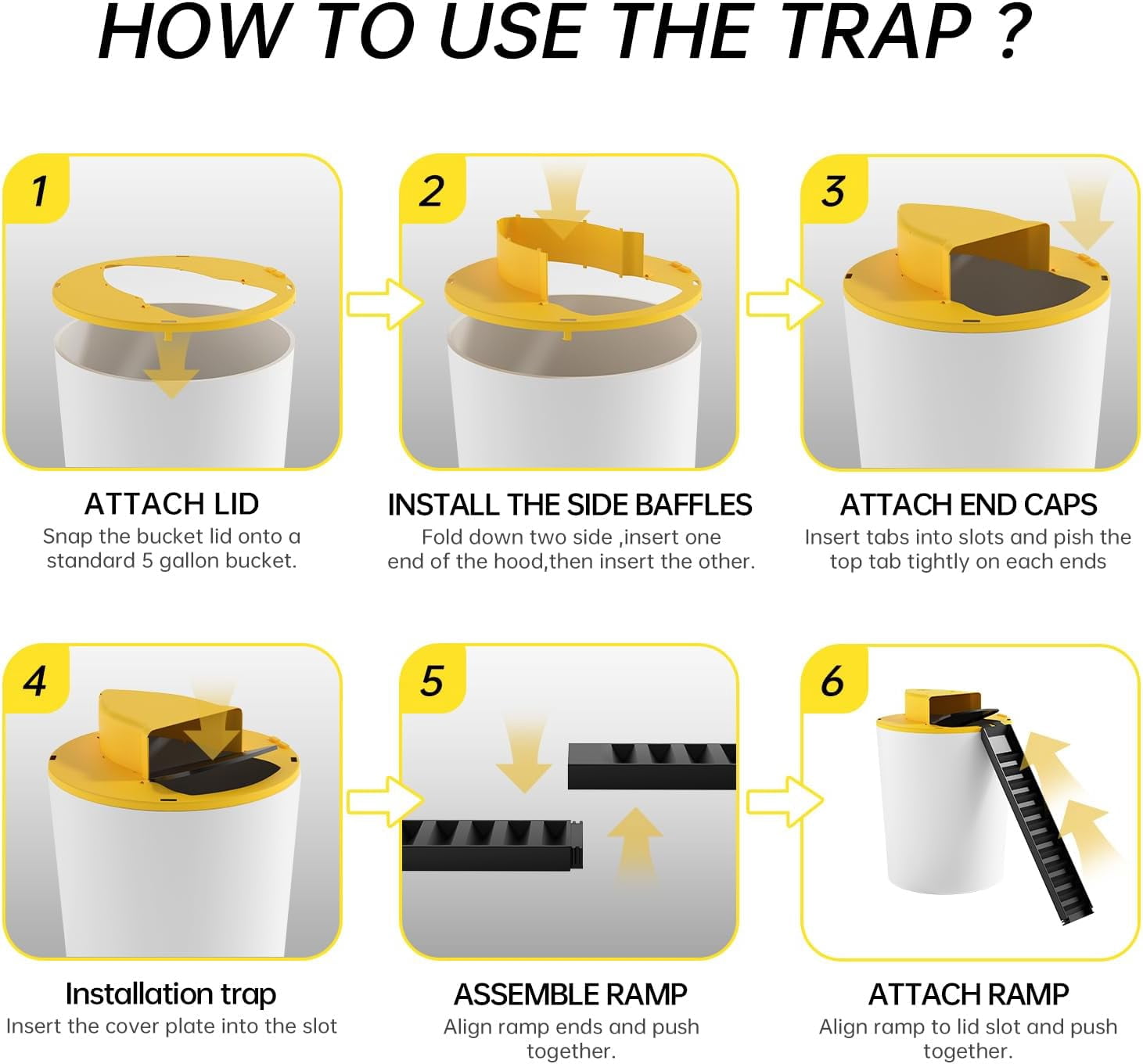 2PACK Mouse Trap Bucket Adapted to 5 Gallon Bucket Lid Rat Trap Automatic Reset for Indoor Outdoor Use Reusable