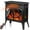 black double door, variant on Electactic 25'' Electric Fireplace Heater, Overheat Protection Design, 3D Realistic Flame Effect, Independent Remote Control Fireplace, 500W/1500W, BLACK