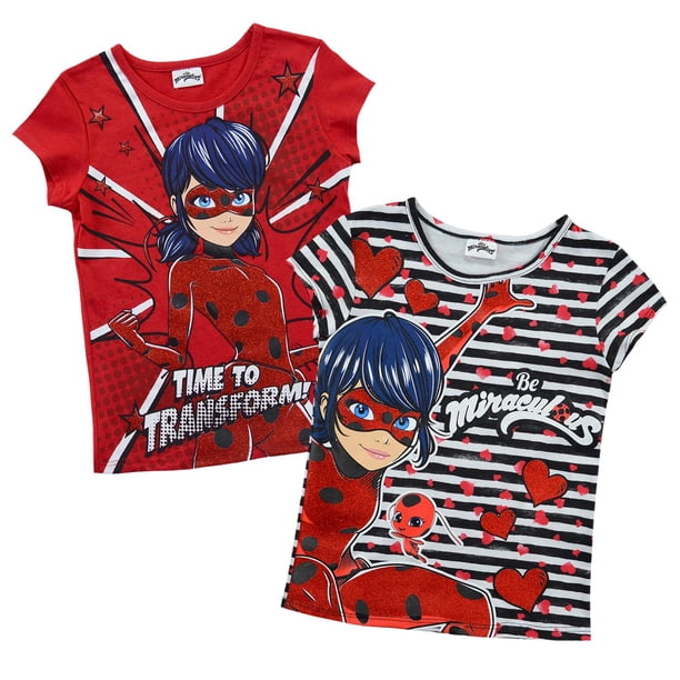 Set de 2 Playeras Miraculous Original rojo 10 Blip Kids K4410