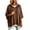 Brown, variant on Tops for Women, Pullover Sweaters for Women Hooded Side Slit Ribbed 3/4 Sleeve Sweaters, Drawstring, Batwing Sleeve, Soft and Comfort Fabric, Drop Shoulder