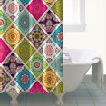 thumbnail image 5 of Extra Long Boho Shower Curtain 72x84 Inches - Vintage Floral & Tropical Leaves Pattern, Waterproof Bohemian Bathroom Decor with 12 Hooks, Tribal Rustic Style, 5 of 5