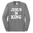 thumbnail image 2 of Jesus Is King Bible Scripture | Mens Christian Long Sleeve T-Shirt, Heather Grey, 3XL, 2 of 3