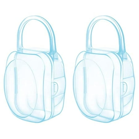 LANEYLI Pacifier Case Pacifier Holder Binky Holder Case Pacifier Box for Diaper Bag Home Travel Outdoor Activities 2 Pack Blue