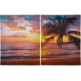 thumbnail image 2 of Coolnut Palm Tree Kitchen Curtains UV Protected Tier Curtains 2 Panels Kitchen Tiers Half Window Curtains for Guest Room Bathroom Laundry Room Basement, 24 x 27 Inch Home Decor, 2 of 7