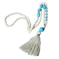 thumbnail image 1 of Collar Decorativo de suéter Qarigey para Mujeres y Hombres con Borla y cuentas color beige, 1 of 6