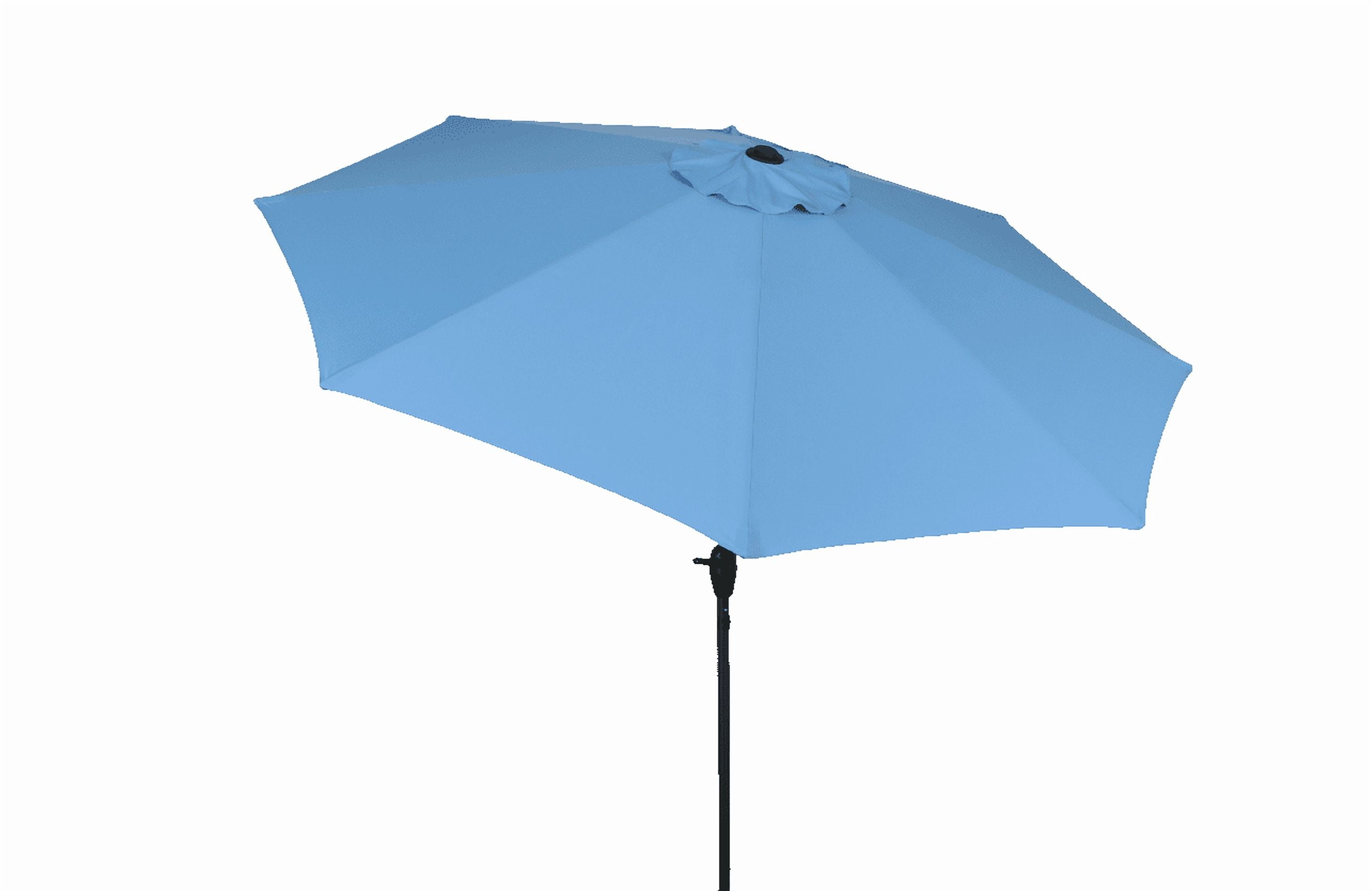 Mainstays Outdoor 9' Blue Round Market Patio Umbrella, Crank Lift, 3-Angle Tilt