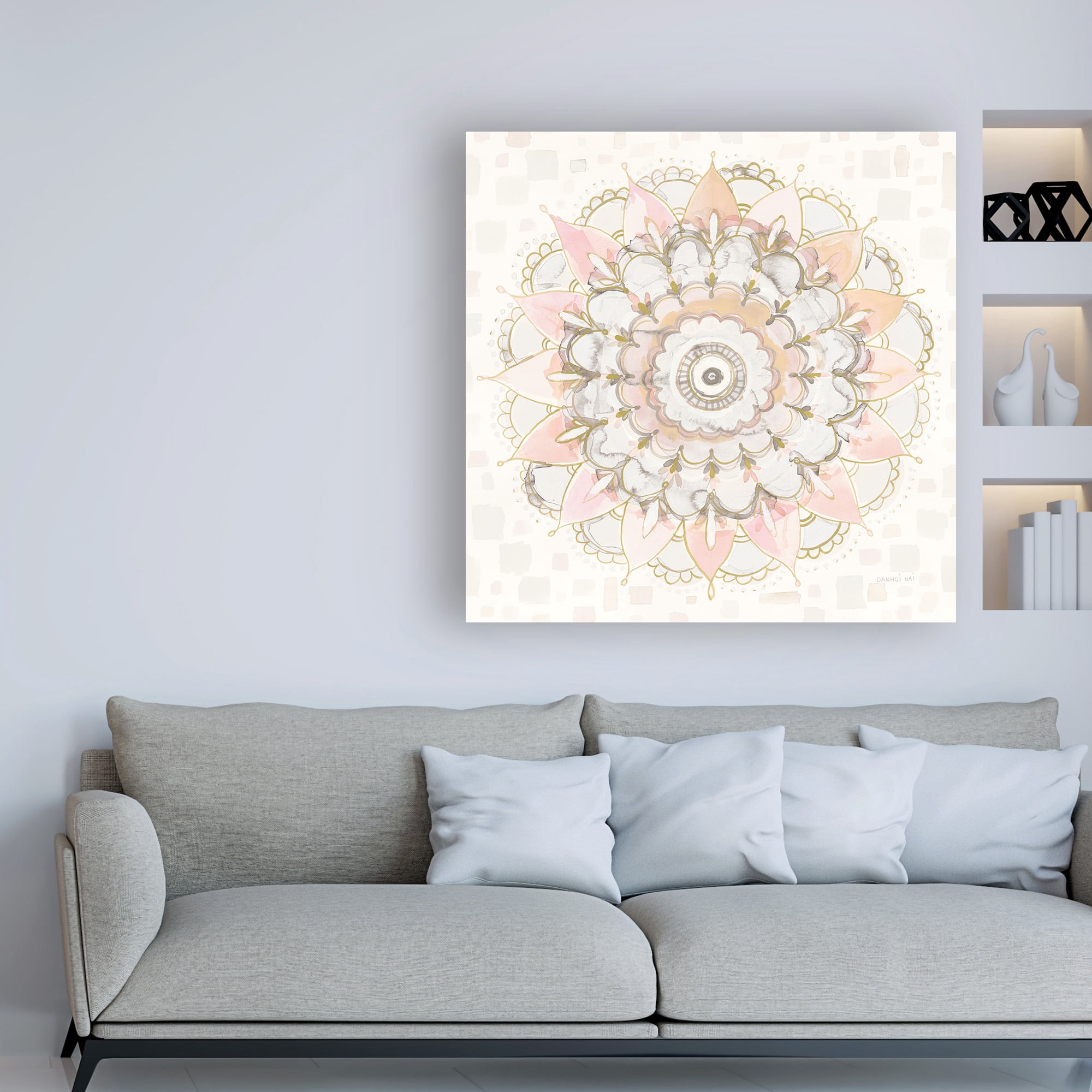 Trademark Fine Art 'Modern Mandala Square Champagne' Canvas Art by Danhui Nai