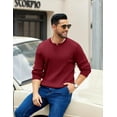 thumbnail image 3 of COOFANDY Henley Sweater for Men Fall Sweater Long Sleeve Ribbed Sweater, 3 of 6