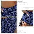 thumbnail image 4 of Traje de baño de una pieza para mujer, transpirable, elástico, estampado de leopardo, con cordones, triángulo, traje de baño, bikini, traje de baño azul M, 4 of 5