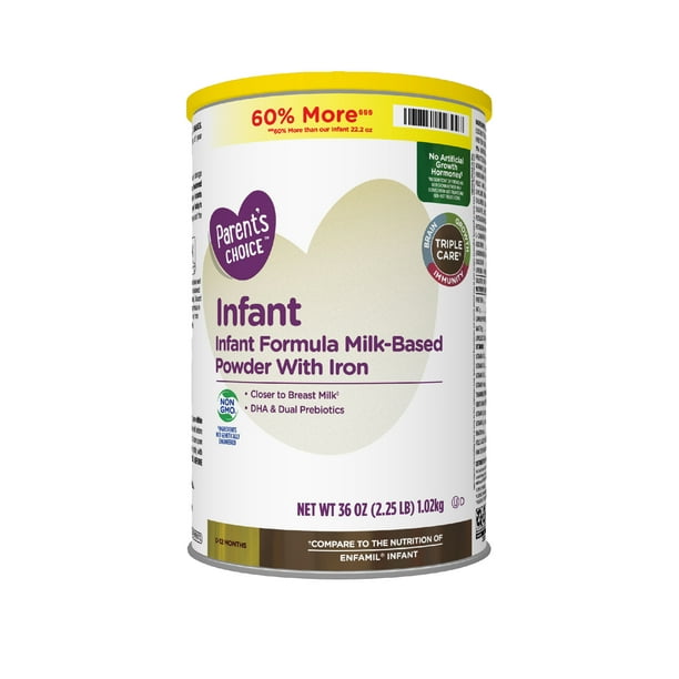 Parent's Choice Infant Baby Formula Powder with Iron, 36 oz Can