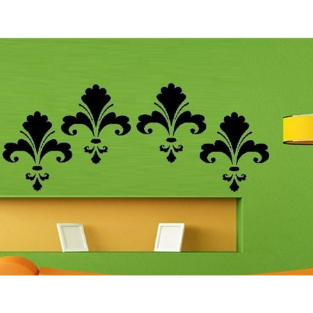 Decal ~ FLEUR DE LIS ~ WALL DECAL, HOME DECOR QTY 4: 6" X 7"