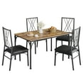 thumbnail image 2 of Dining Table Set for 4,Rectangular Dining Room Table Set with 4 Upholstered Chairs for Small Space,Home Kitchen,Apartment,Retro, 2 of 10