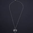 thumbnail image 2 of 10 pc Non-Tarnish 201 Stainless Steel Pendants Necklaces with Cable Chains and Lobster Claw Clasps Heart with Heartbeat Stainless Steel Color 17.71 inch(45cm) 1.5mm, 2 of 2