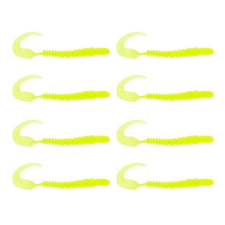 8pcs Soft Earthworm Worm Lures Fishing Baits Ribbed Body Lure Blue