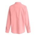 thumbnail image 5 of larppty Button Down Dress Shirts for Women Lapel Solid Sequins Patchwork Long Sleeve Wrinkle Free Blouse Work Cocktail Tops（Pink， L）, 5 of 8