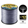 thumbnail image 1 of SIECHI 12 Strands Fishing Line 300M 500M 1000M Braided PE Strong Wire Multifilament Durable Sea Saltwater Japan Wire Gray Mainline, 1 of 6