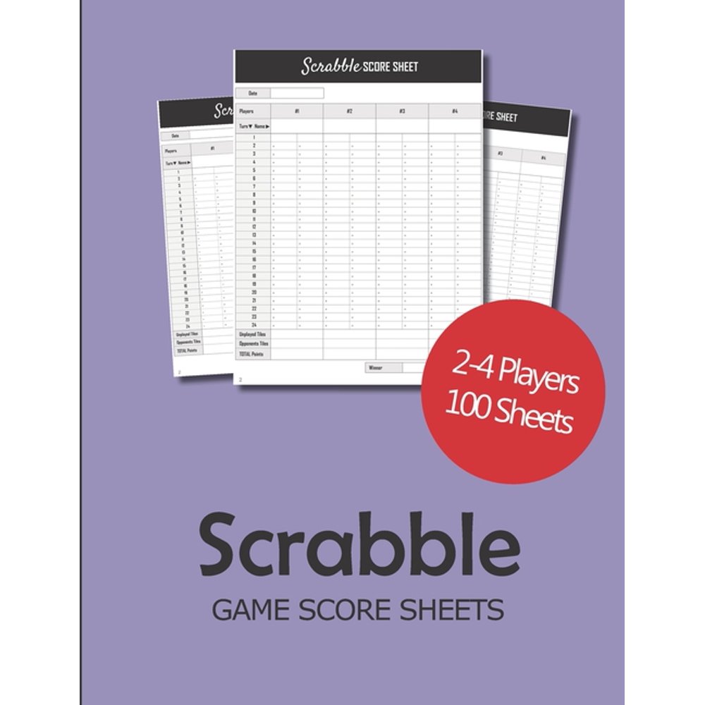 Scrabble Game Score sheets Scrabble Score Pad for 24 players 100