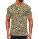 thumbnail image 2 of Ceisia Men's Light Green Diamond Pixel Camouflage Print Crew Neck T-Shirts, Stretchy Breathable Casual Short Sleeve Tops Gifts, 2 of 9