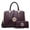 A-Dark Purple, variant on Women Large Handbag Purse Vegan Leather Satchel Work Bag Shoulder Tote with Matching Wallet