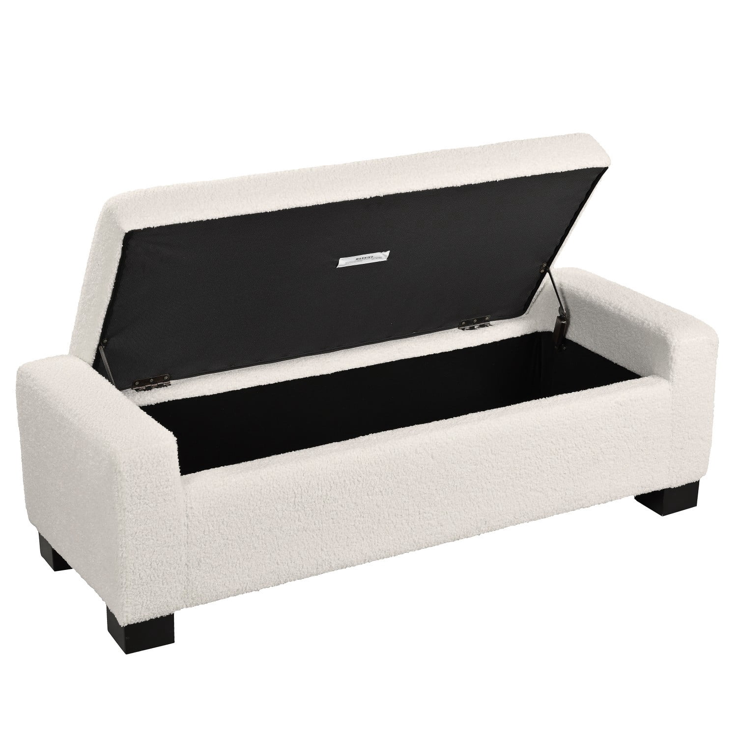 50" Storage Ottoman Bench with Hinged Lid, Upholstered Rectangular Bench with Hidden Storage, Entryway Bench, Bedroom Seating, Footrest, Beige