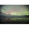 thumbnail image 2 of Anon, Josh 32x23 Black Ornate Wood Framed with Double Matting Museum Art Print Titled - Iceland, Jokulsarlon Aurora lights over a lagoon, 2 of 4