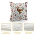thumbnail image 4 of Orinice Flowers Chicken Graphic Decorative Cushion Throw Pillow Cover for Home Sofa Car Bedroom, Short Plush 1PC 12x12in, 4 of 5