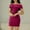 Wine, variant on Women's Off Shoulder Bodycon Dress, Sleeveless, Ribbed Knit, Solid Color, Casual Summer Dress