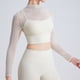 thumbnail image 4 of Traje de yoga de malla para mujer: top deportivo de manga larga con relleno en el pecho, secado rápido, ideal para correr o hacer yoga., 4 of 4