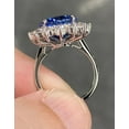 thumbnail image 4 of Flawless Lab 7.3 Ctw Blue Sapphire Ring Princess Diana Inspired Statement Ring, 4 of 5