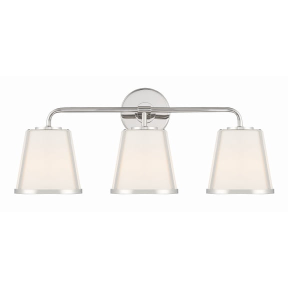 Crystorama Fulton 3 Light Polished Nickel Bathroom Vanity - 23.25'' W x 9.25'' H x 7.5'' D