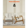 thumbnail image 3 of VEVOR Accent Chair, Mid Century Modern Armchair with Solid Wood Frame and Non-Slip Legs, Upholstered Leisure Chair with Linen Fabric and 5.7 in Thickened Cushion, for Living Room, Bedroom, Office, 3 of 9