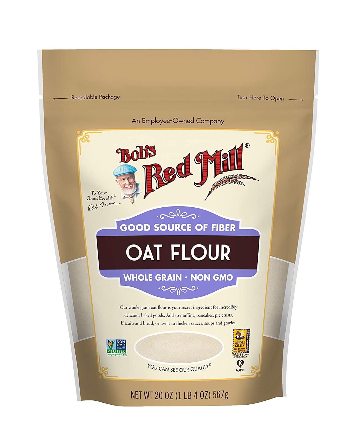 Whole Grain Oat Flour, 20 Ounce (Pack of 1)