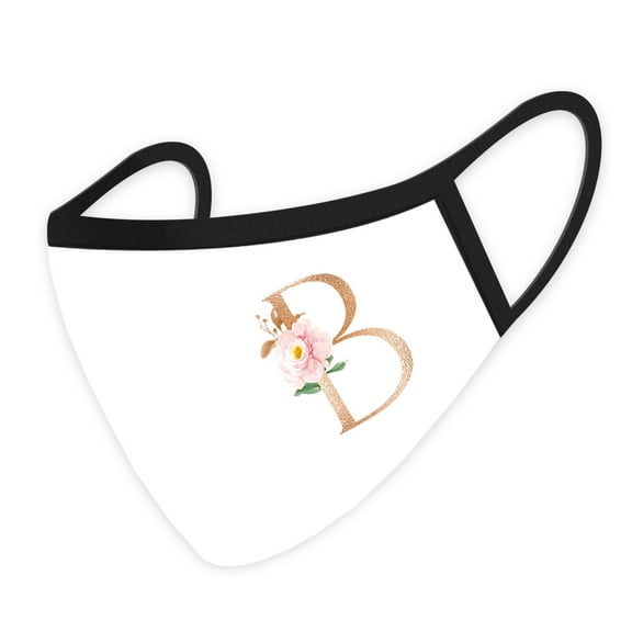 Koyal Wholesale Wedding Face Mask, Pink Floral Monogram C, Cloth Face Masks with 1 Replaceable PM 2.5 Protection Filter
