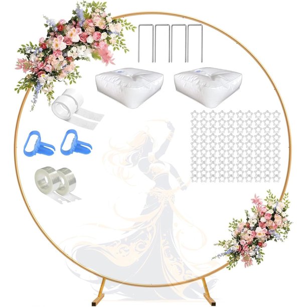 Soporte de Arco para Globos Dorado, Disponible en 3 Tamaños. (2.5/2.2 m), Mamparas para Decoracion de Fiestas, Estructura para Decoración en Bodas, Cumpleaños y Eventos, Montaje Fácil
