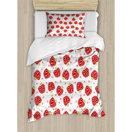 Le Twin Size Duvet Cover Set Geometric Shapes Patterned Les Le Twin Size Duvet Cover Set Geometric Shapes Patterned Les Curves And Circles On Dotted