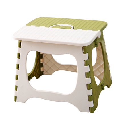 Folding Stool Portable Convenient Small Creative Simple Foldable Stool for Home (Green Small Size)